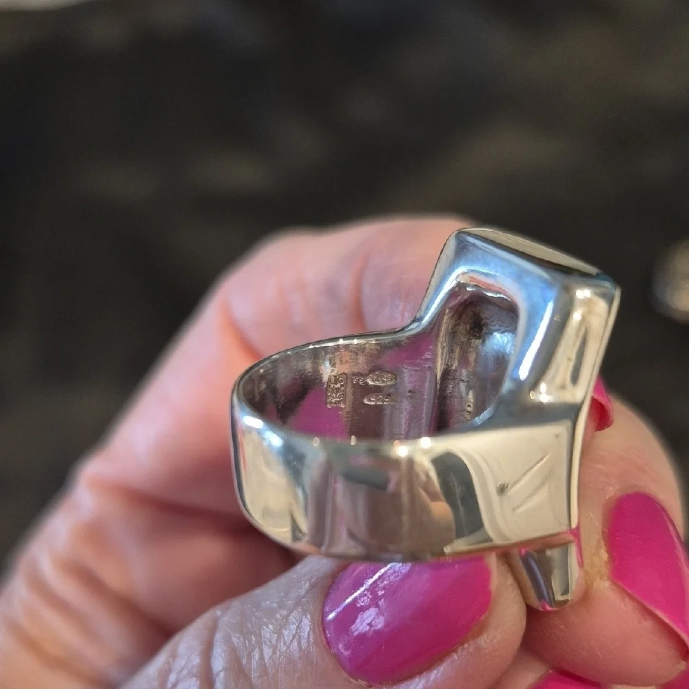 Clio Blue 52 925 Sterling Silver Geometric Ring Size 6